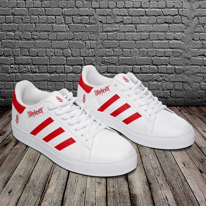 Slipknot Red And White Stan Smith Low Top Shoes
