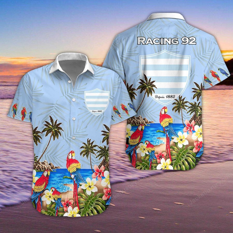 Racing 92 Rugby Hawaiian Shirt