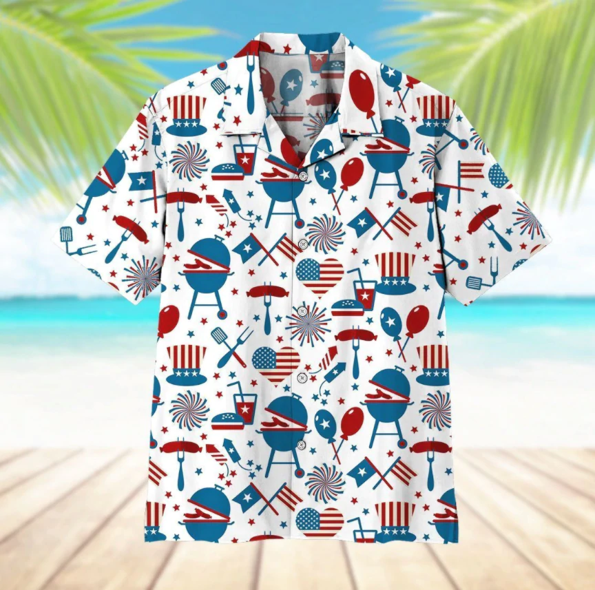 4th Of July Aloha Hawaiian Shirt