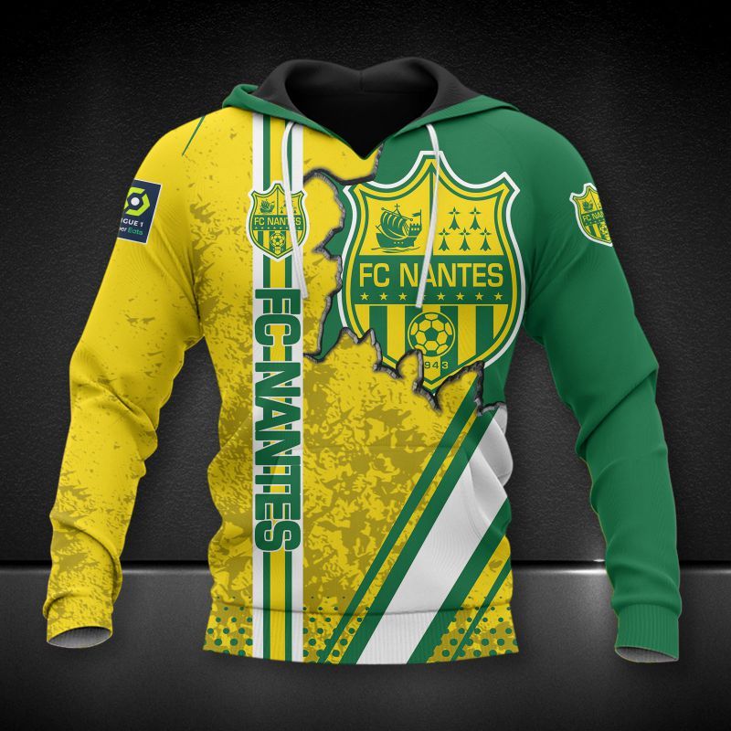 FC Nantes yellow green 3d all over printed hoodie