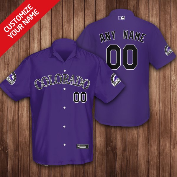 MLB Colorado Rockies Purple Personalized Hawaiian Shirt