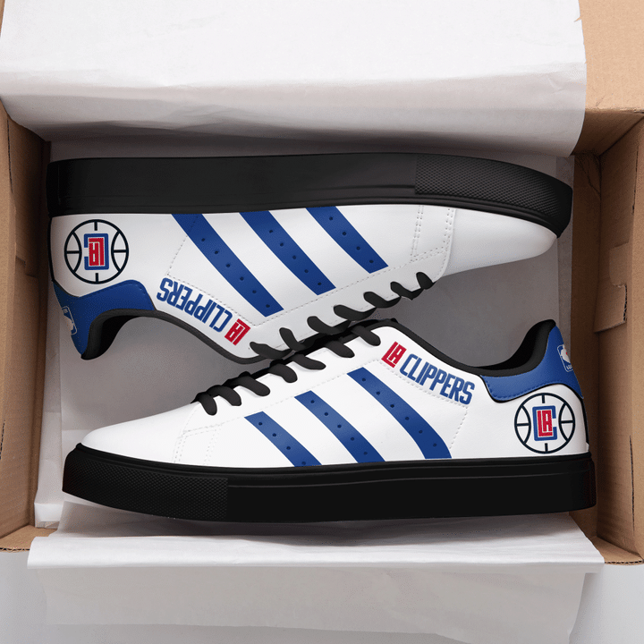 Los Angeles Clippers NBA Navy And White Stan Smith Low Top Shoes
