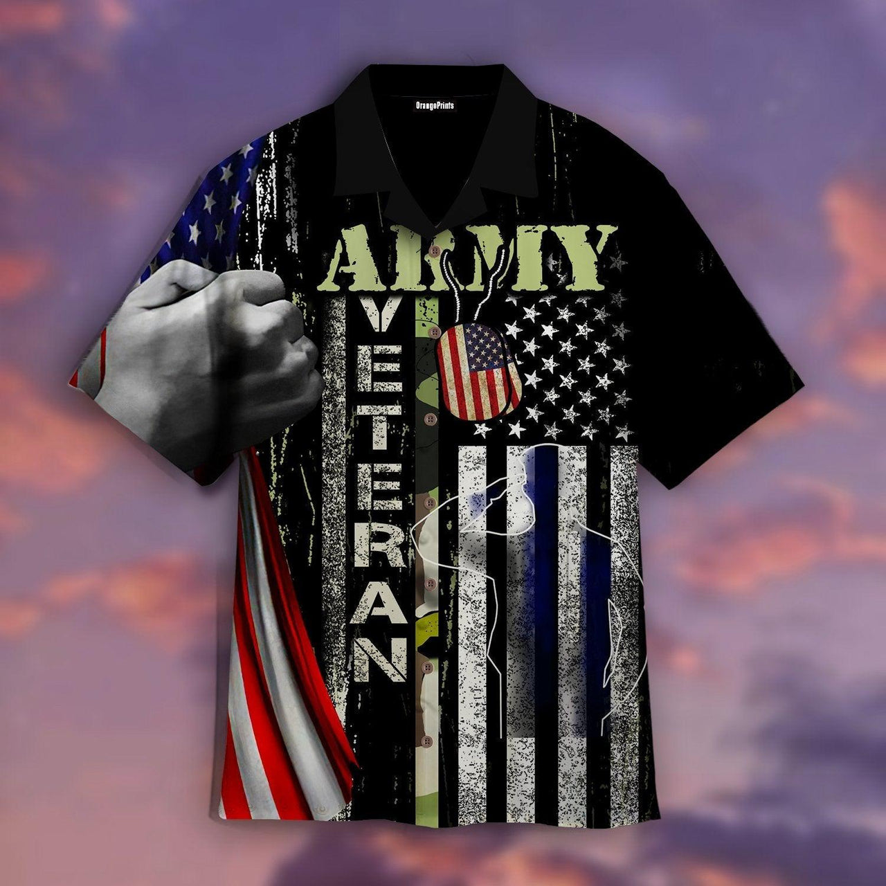 Products U.S Army Veteran Pride Full Printing Veteran American Hawaiian Shirt