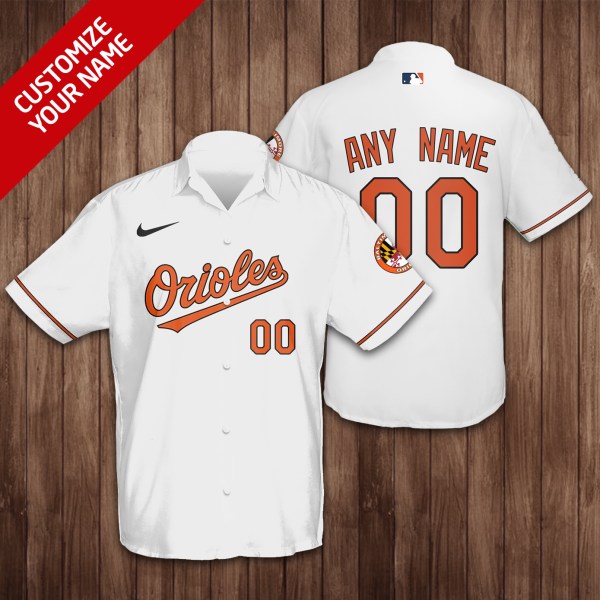 Baltimore Orioles MLB White Personalized Hawaiian Shirt