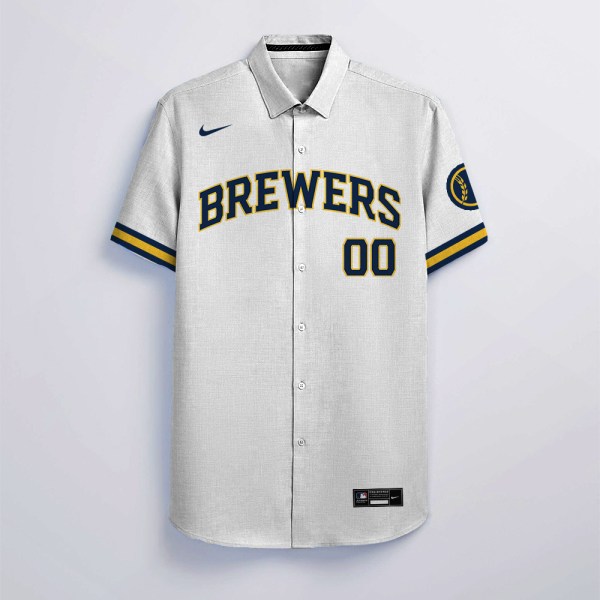 Milwaukee Brewers MLB Custom Name And Number Hawaiian Shirt