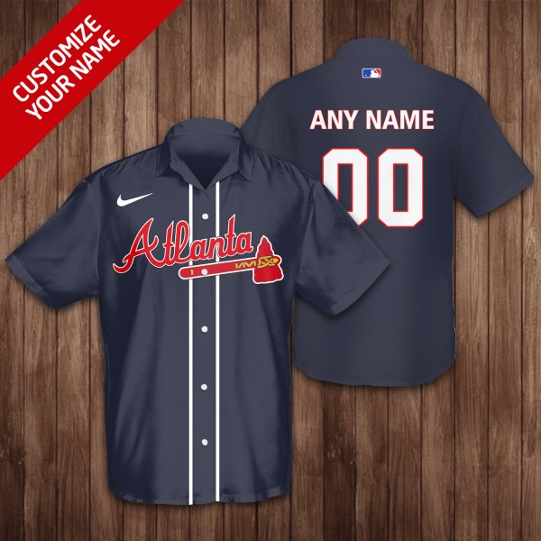 Atlanta Braves MLB Balck Personalized Hawaiian Shirt