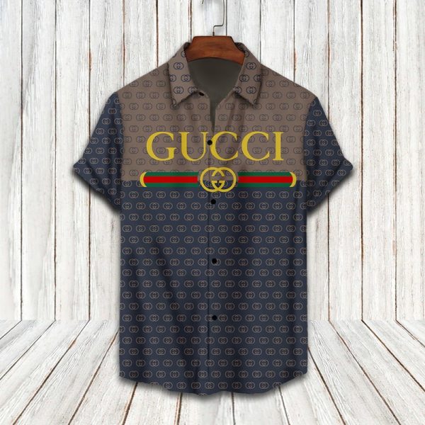 Gucci ophidia denim hawaiian shirt and short