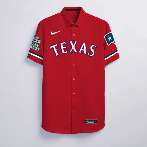 Texas Rangers MLB Custom Name Red Hawaiian Shirt