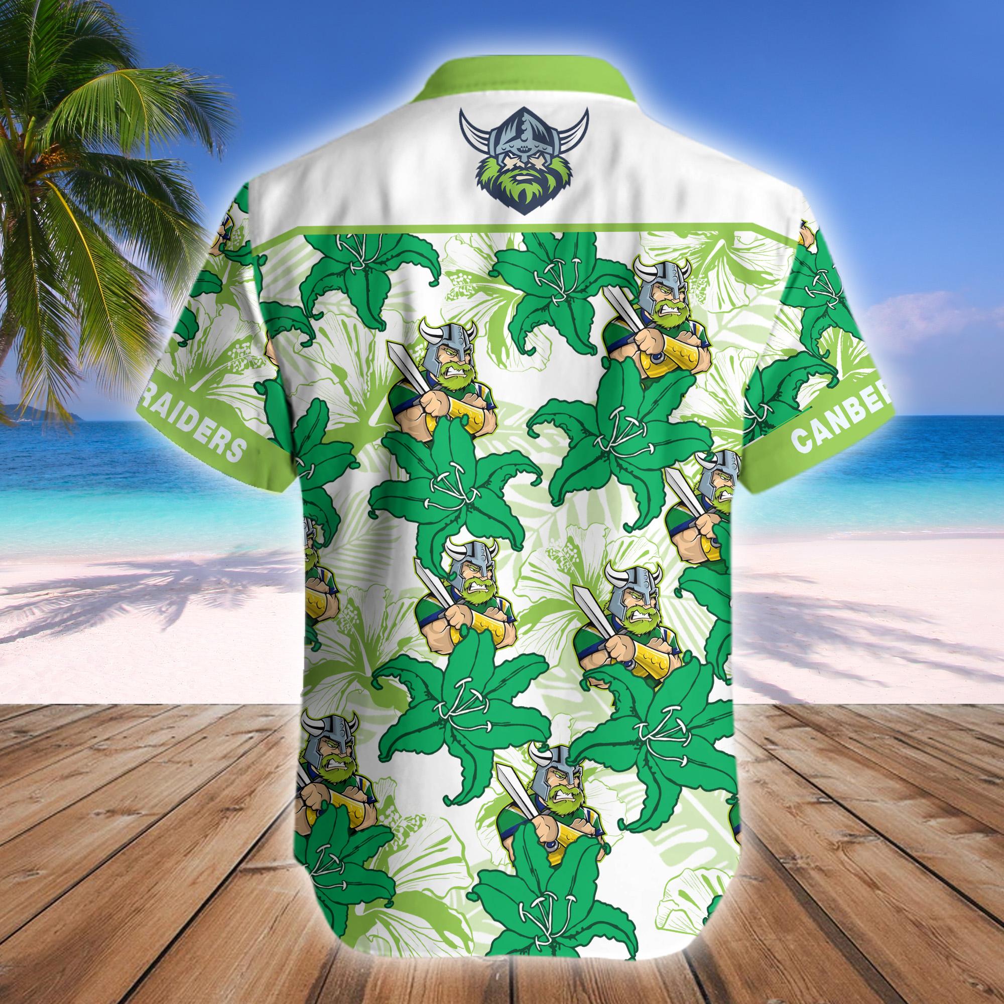 Canberra Raiders Mascot NRL Hawaiian Shirt