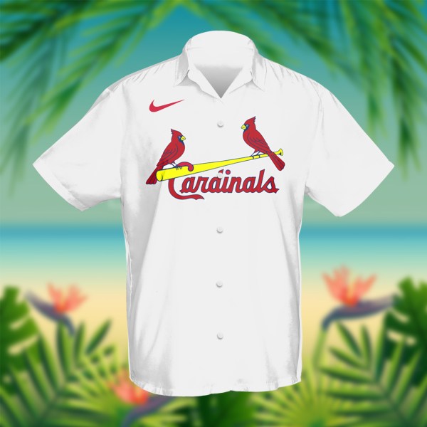 St Louis Cardinals MLB White Personalized Hawaiian Shirt