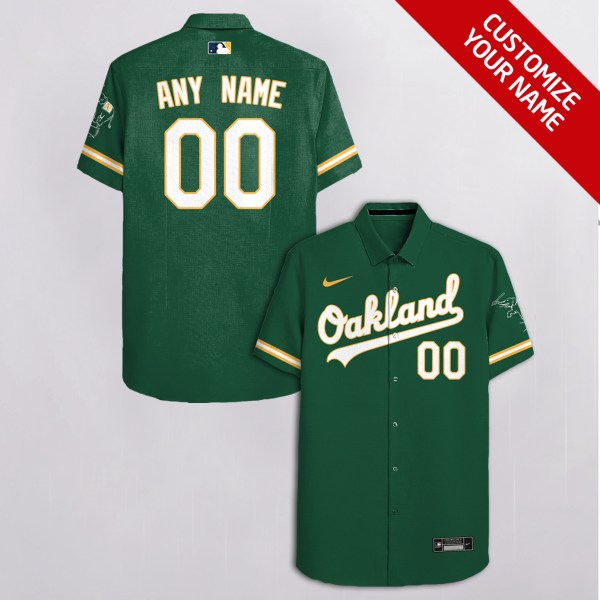 Oakland Athletics NFL Green Personalized Hawaiian Shirt