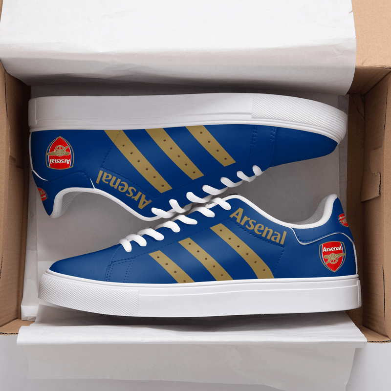 Arsenal Blue Yellow 3d Over Printed Stan Smith Shoes