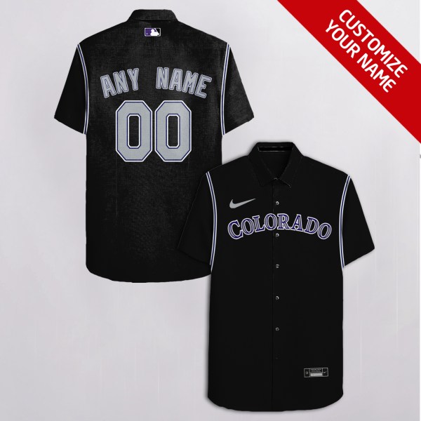 Colorado Rockies NFL Black Personalized Hawaiian Shirt