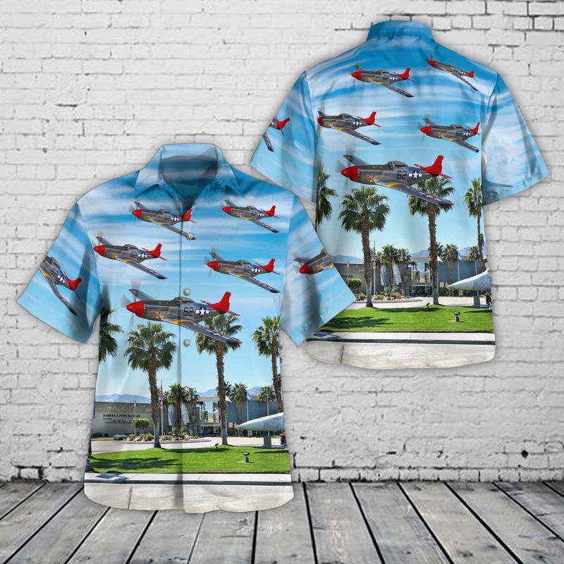 Palm Springs Air Museum P-51D Mustang Hawaiian Shirt