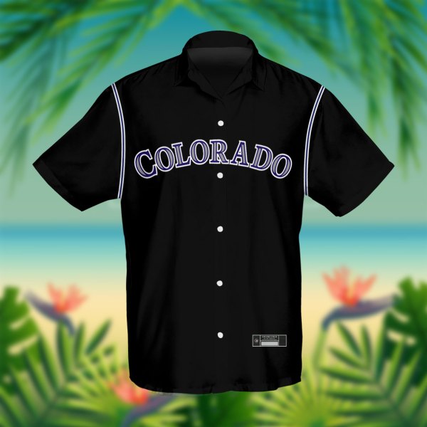 Colorado Rockies MLB Black Personalized Hawaiian Shirt