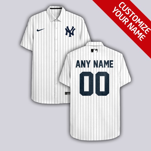 New York Yankees NFL White Personalized Hawaiian Shirt
