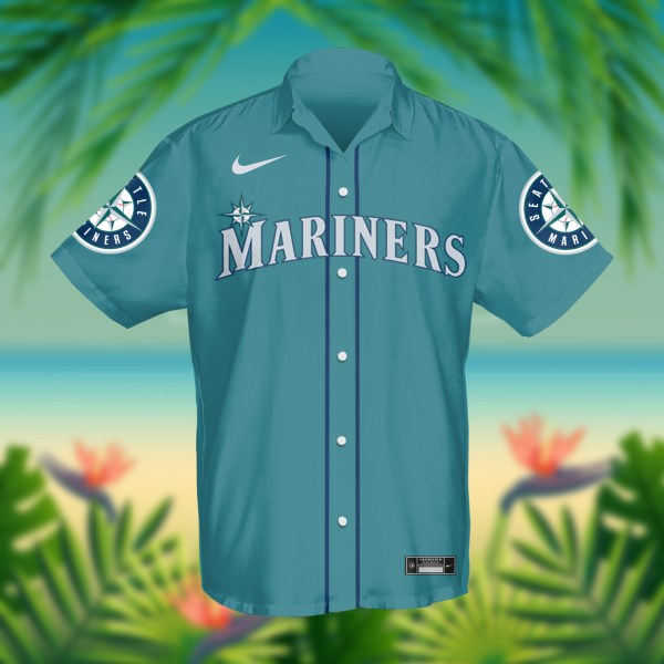 Seattle Mariners MLB Turquoise Personalized Hawaiian Shirt