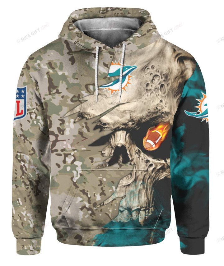 NFL Miami Dolphins Camouflage 3D Hoodie
