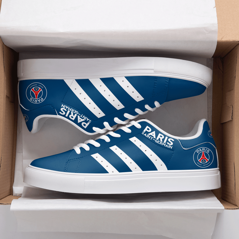 PSG Blue White 3d Over Printed Stan Smith Shoes