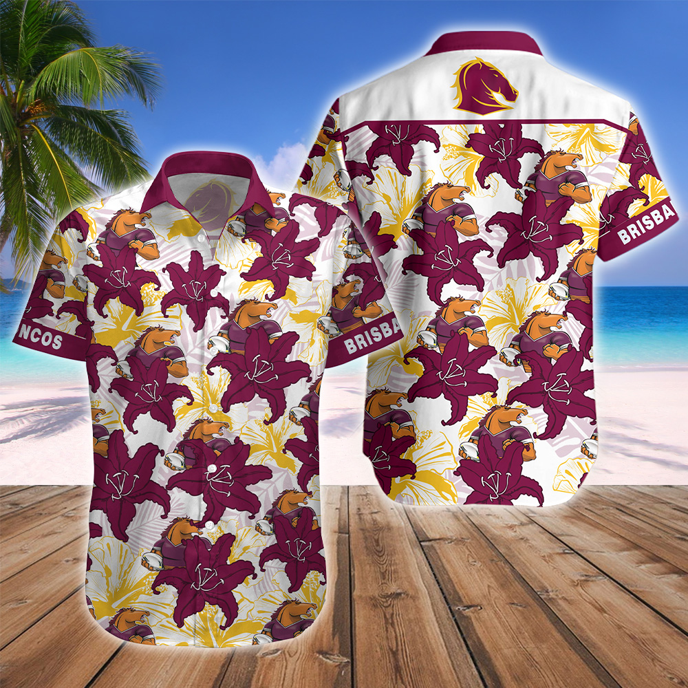 Brisbane Broncos NRL Mascot Hawaiian Shirt