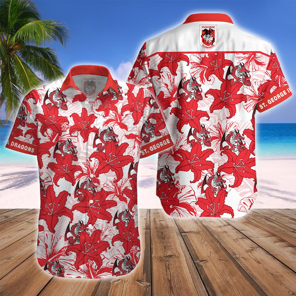 St. George Illawarra Dragons Mascot NRL Hawaiian Shirt