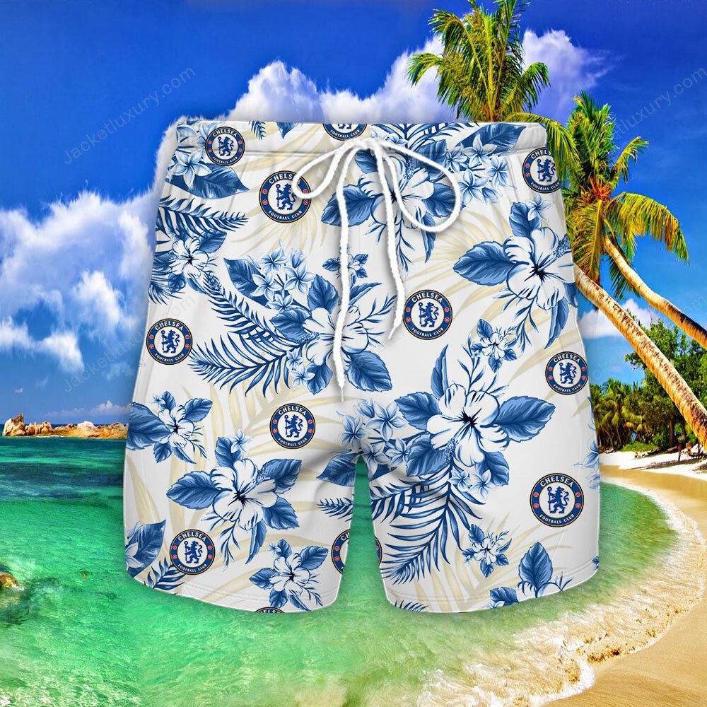 Chelsea FC blue 2022 tropical summer hawaiian shirt
