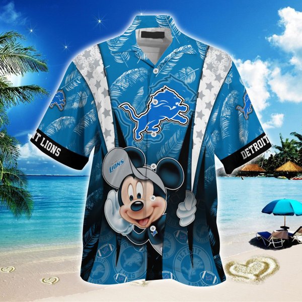 Detroit Lions NFL Mickey Mouse Hawaiian Shirt
