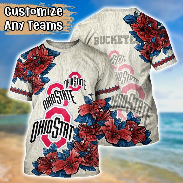 Ohio State Buckeyes Flower Hawaiian Shirt