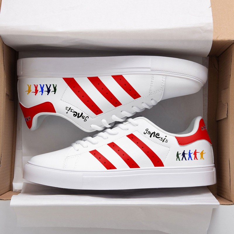 Genesis White Red 3d Over Printed Stan Smith Shoes