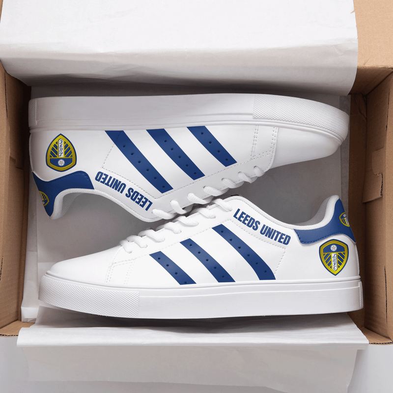 Leeds United White Blue 3d Over Printed Stan Smith Shoes