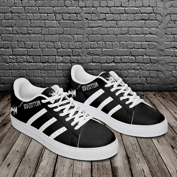 Led Zeppelin Black And White Stan Smith Low Top Shoes