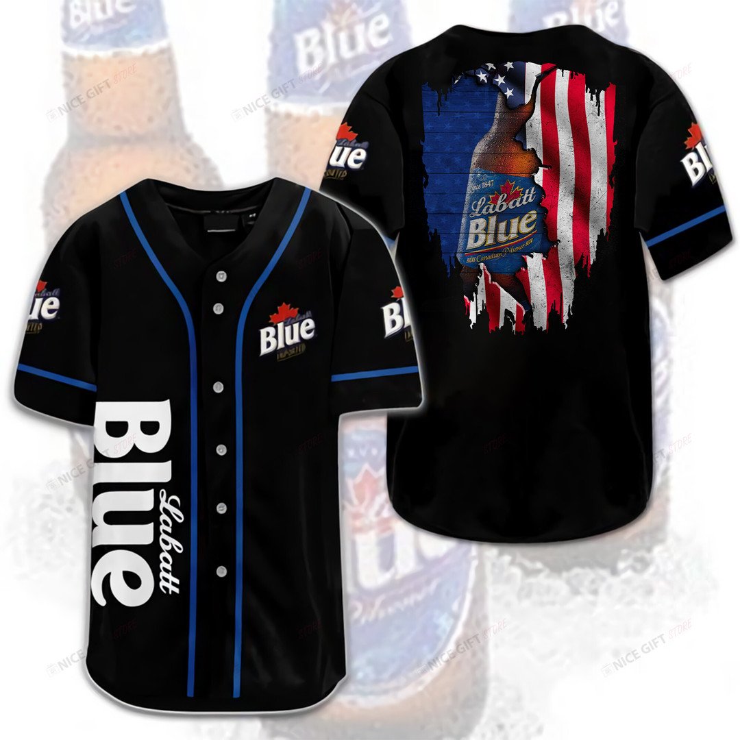 Labatt Blue American Flag Baseball Jersey