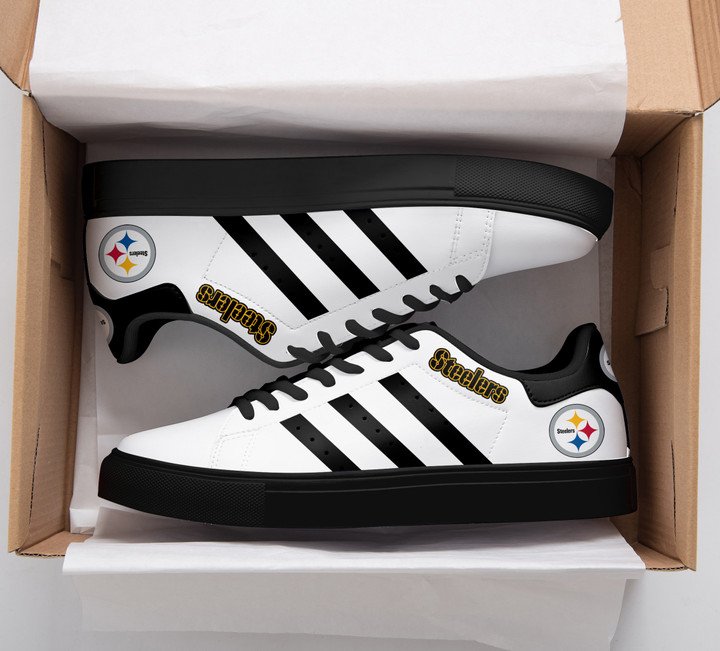 Pittsburgh Steelers Black And White Stan Smith Low Top Shoes