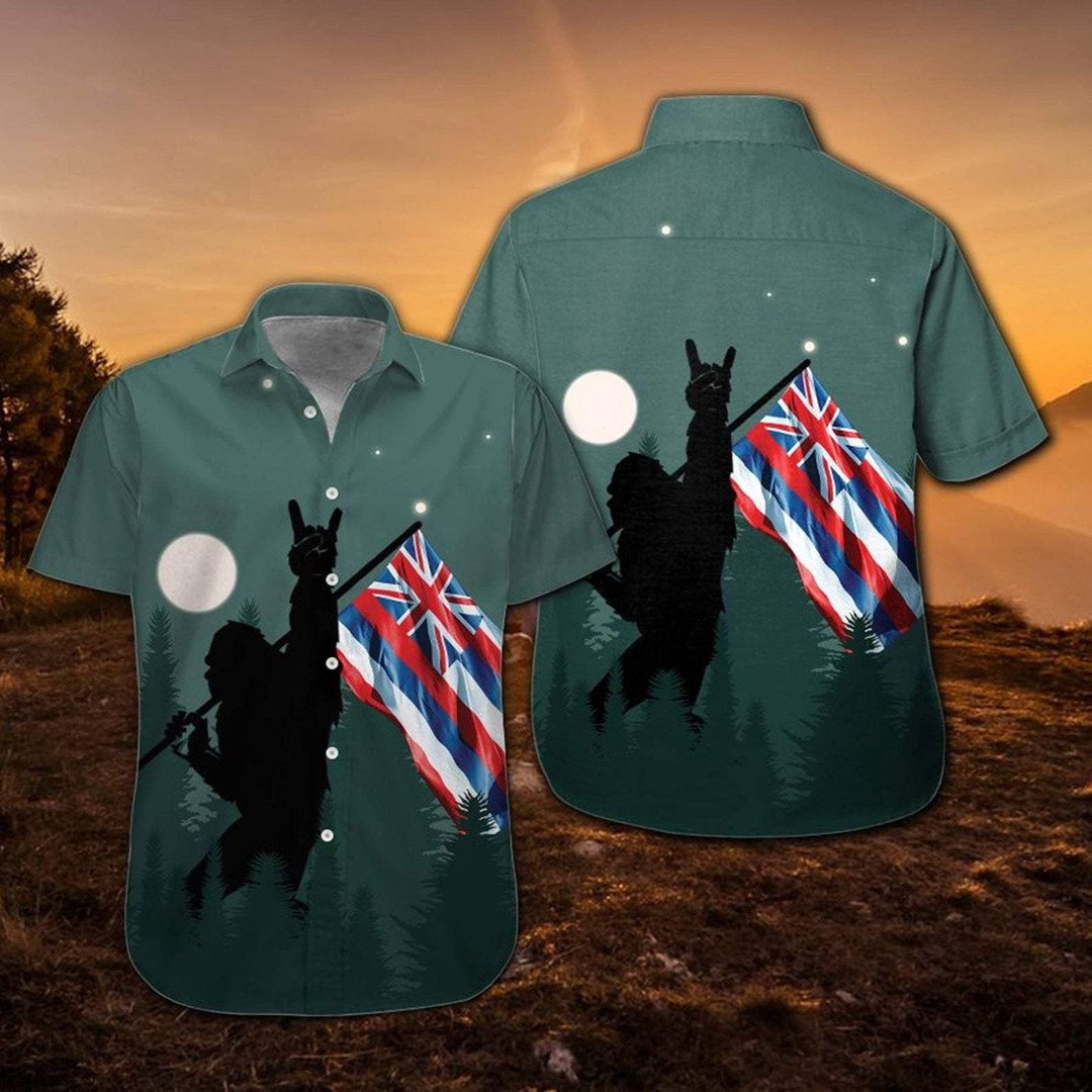 Hawaii Proud Bigfoot Sasquatch American Hawaiian Shirts
