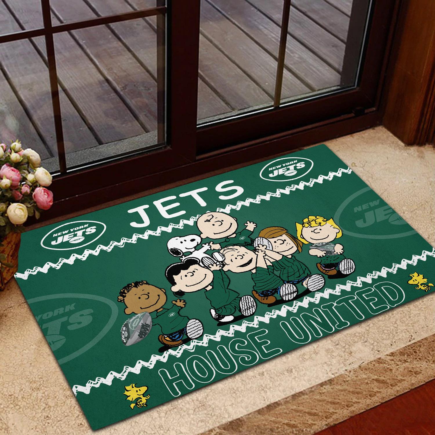 New York Jets Peanuts House United Doormat