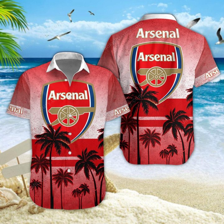Arsenal F.C. Palm Tree Hawaiian Shirt