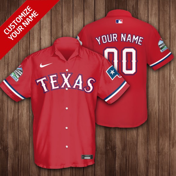 Texas Rangers MLB Personalized Red Hawaiian Shirt