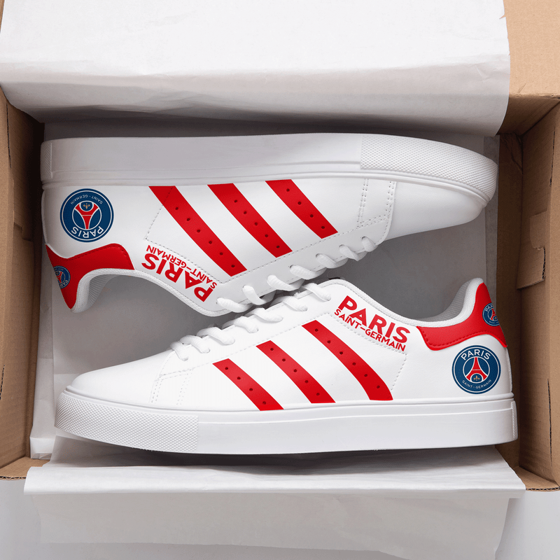 PSG White Red 3d Over Printed Stan Smith Shoes