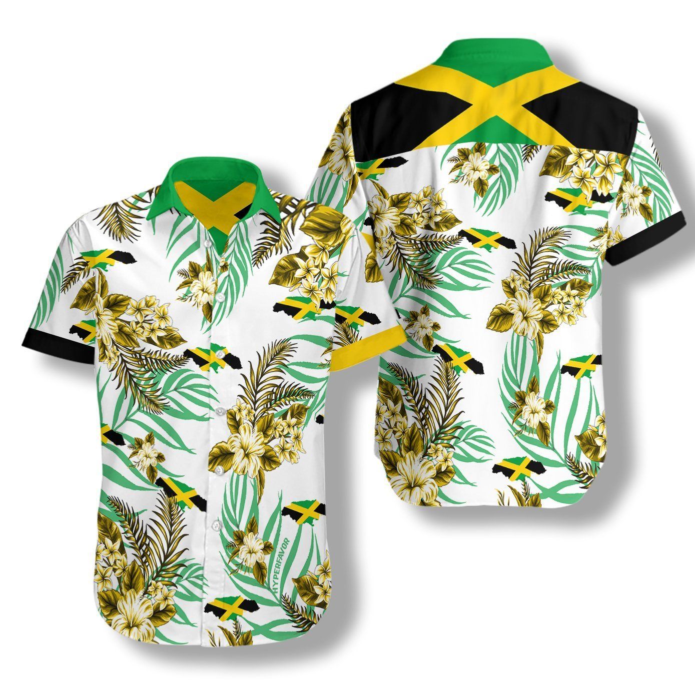 Jamaica Proud Hibicus Hawaiian Shirt