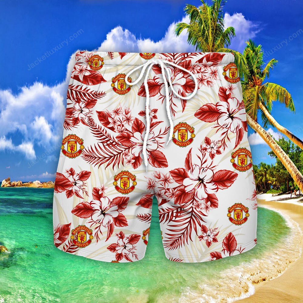 Manchester United red 2022 tropical summer hawaiian shirt