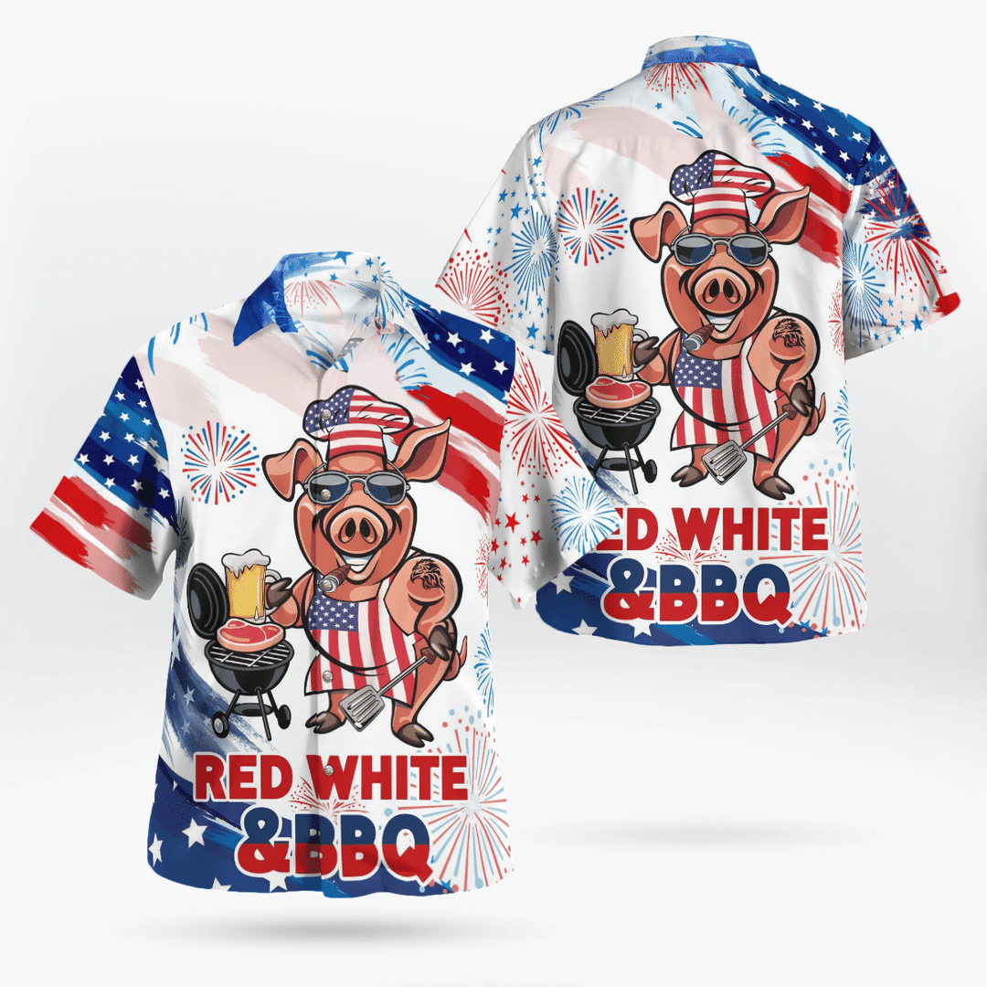 Independence Day Red White And BBQ Hawaiian Shirt