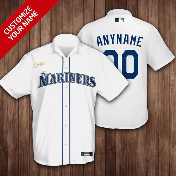 Seattle Mariners MLB White 00 Personalized Hawaiian Shirt