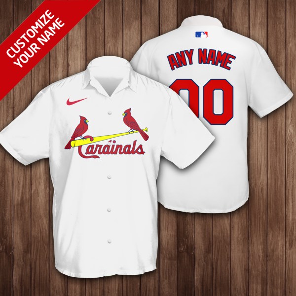 St Louis Cardinals MLB White Personalized Hawaiian Shirt