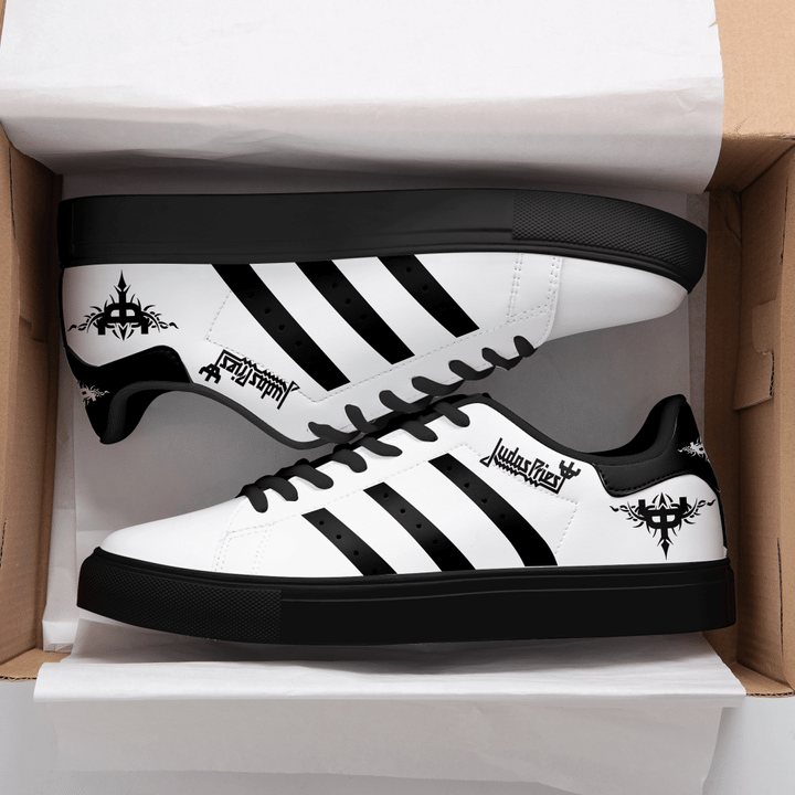 Judas Priest Black And White Stan Smith Low Top Shoes