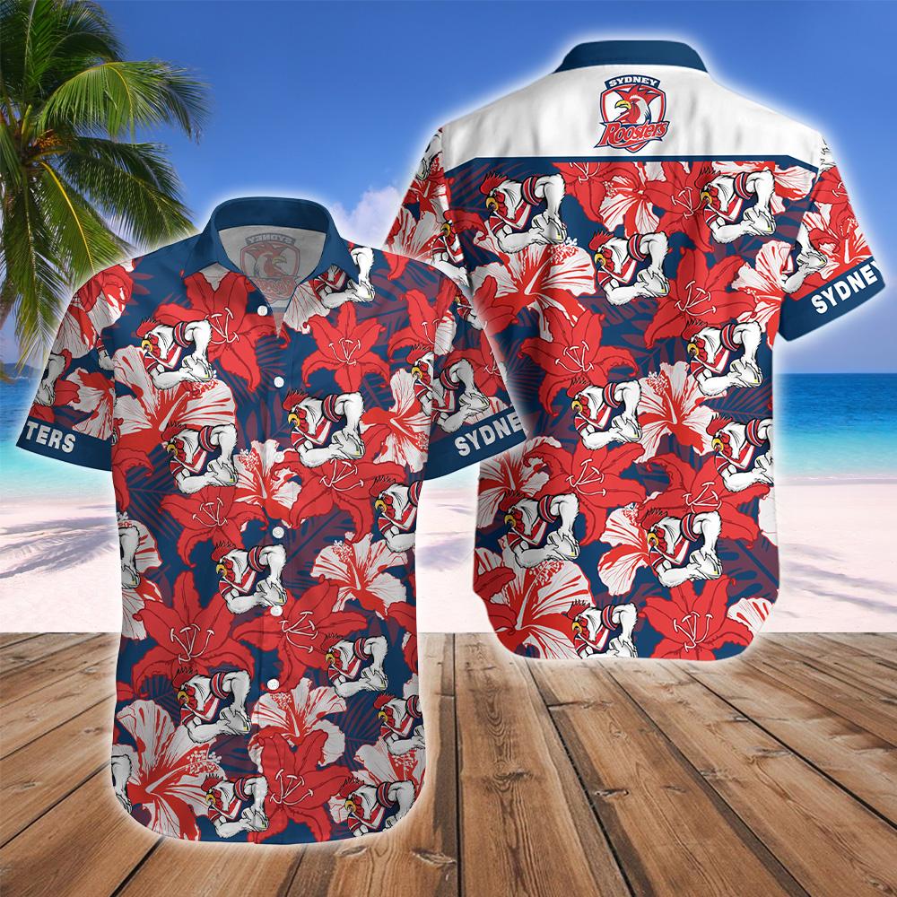 Sydney Roosters Mascot NRL Hawaiian Shirt