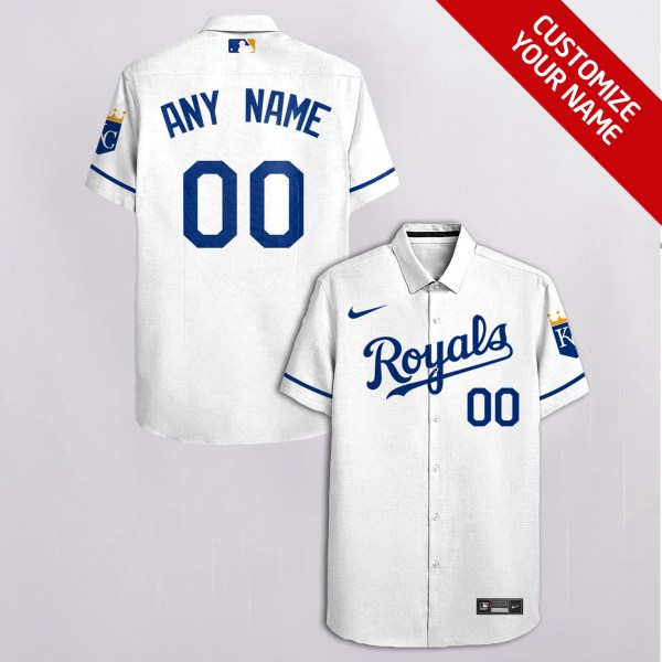 Kansas City Royals MLB Personalized White Hawaiian Shirt