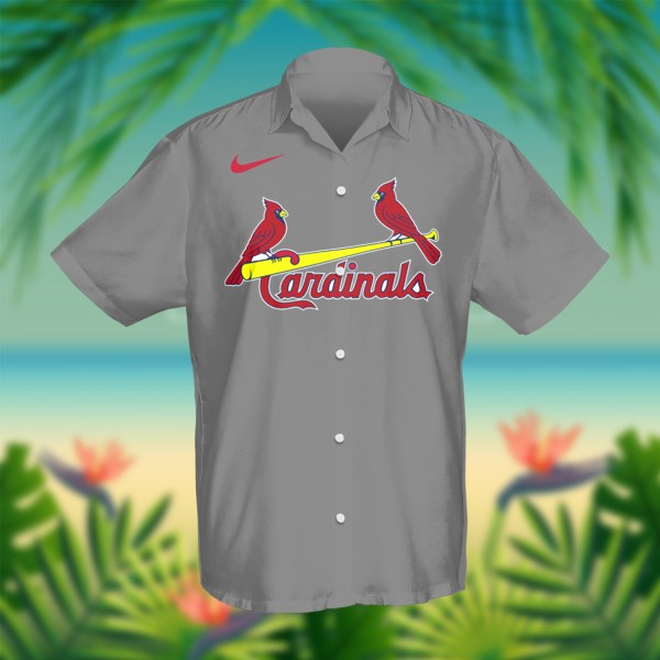 St Louis Cardinals MLB Grey Personalized Hawaiian Shirt