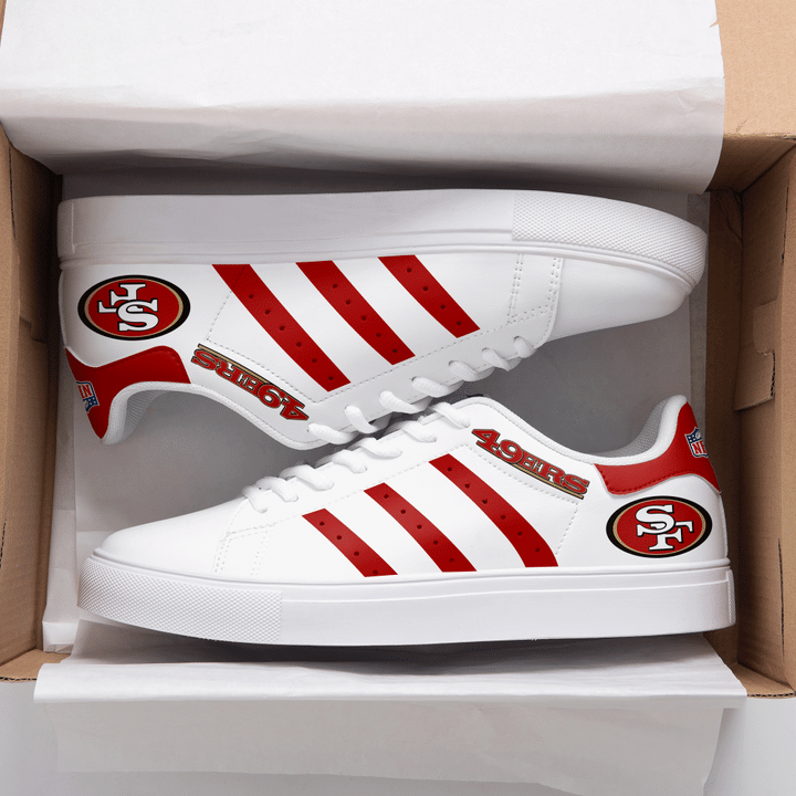 San Francisco 49ers NFL Red And White Stan Smith Low Top Shoes