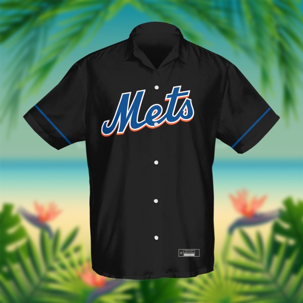 New York Mets MLB Black Personalized Hawaiian Shirt