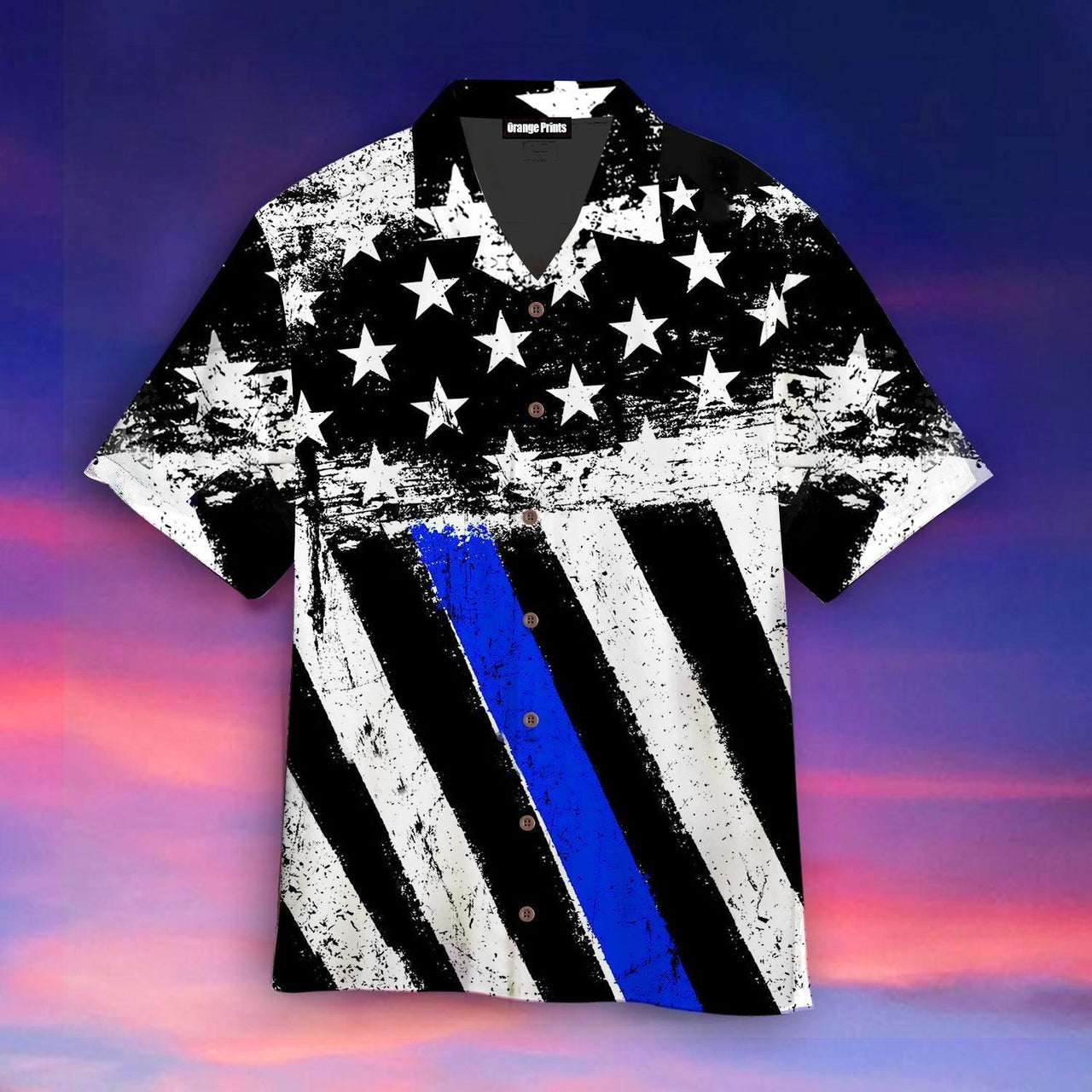 USA Blue And White American Flag Hawaiian Shirt